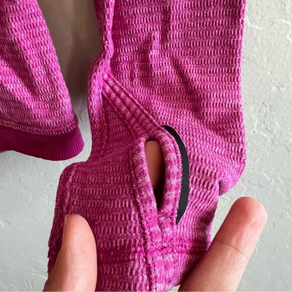 Lululemon Base Runner Long Sleeve 4 Raspberry Pink Rulu Soft Plush Textured - Picture 4 of 6